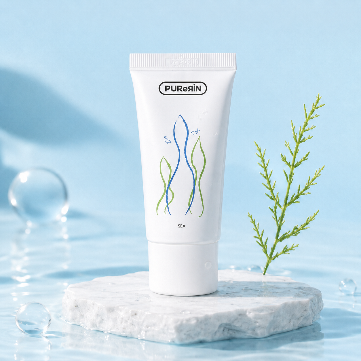 PEReЯIN Green Intensive Hand Cream – Refreshing Sea Musk Scent, 50 mL